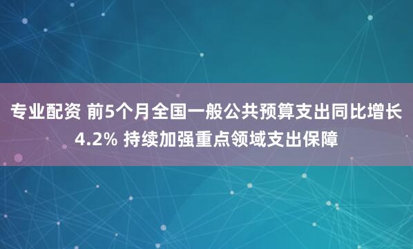 专业配资 前5个月全国一般公共预算支出同比增长4.2% 持续加强重点领域支出保障